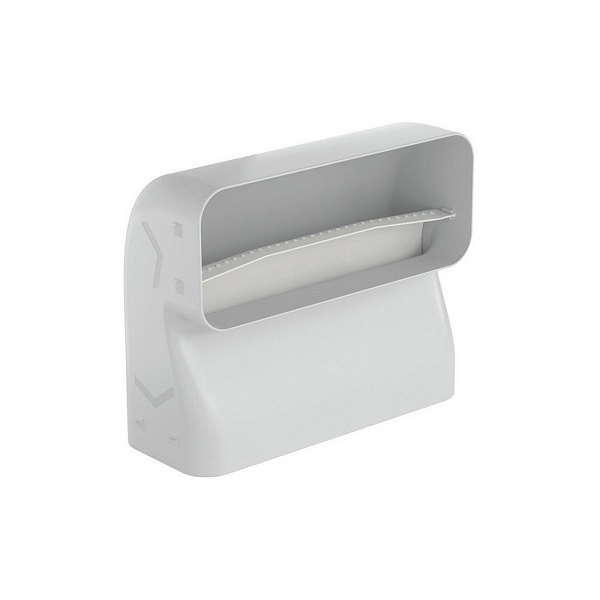 FABER P-RBV 150 koleno ploché svislé 90° - úsporné s vodícími lamelami, světle šedé