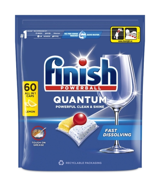 Tablety do myčky Finish Quantum All in 1 Lemon, 60 ks