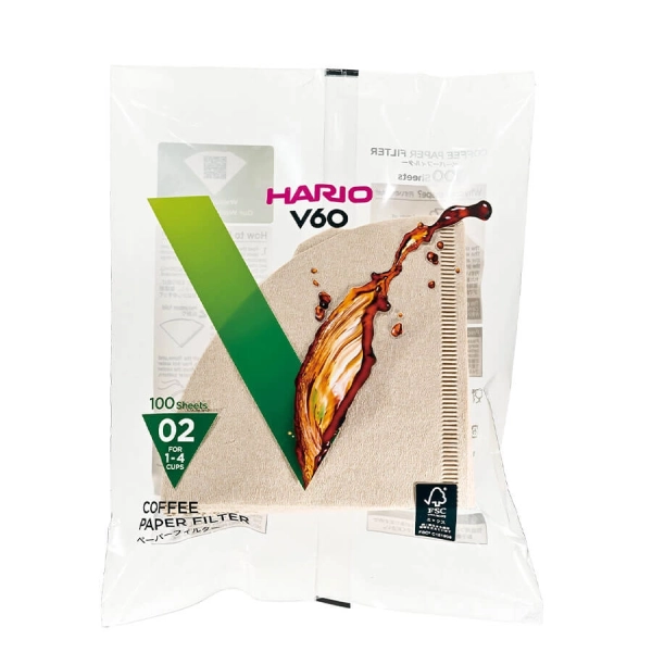 Papírové filtry pro Hario V60-02 - 100 ks - nebělené
