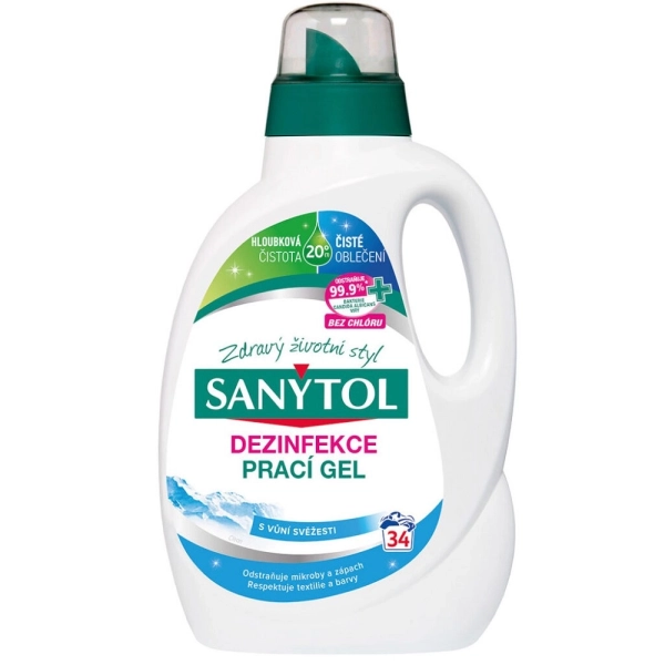 Prací gel univerzální Sanytol Dezinfekce s vůní svěžesti, 1,7 l