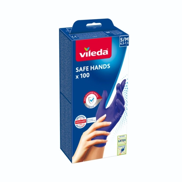 VILEDA rukavice Safe Hands, 100 ks - vel. S/M