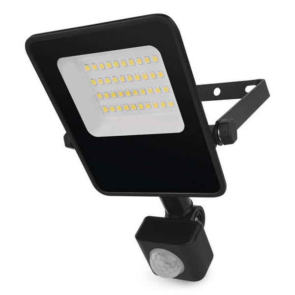 EMOS LED reflektor VISIO s pohybovým čidlem, 20 W, černý, neutrální bílá