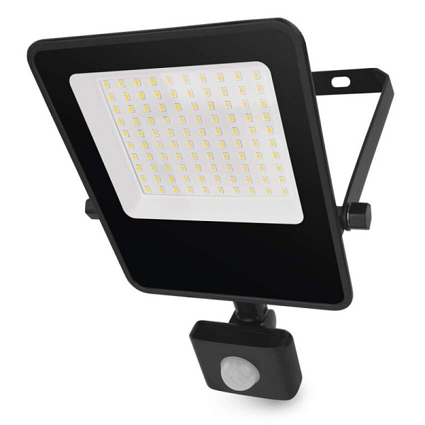 EMOS LED reflektor VISIO s pohybovým čidlem, 50 W, černý, neutrální bílá