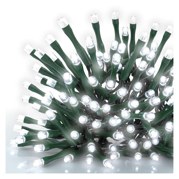 EMOS LED vánoční řetěz, 50 m, venkovní i vnitřní, studená bílá, programy, časovač