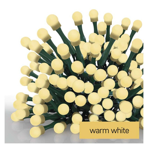 EMOS LED vánoční cherry řetěz – kuličky, 30 m, venkovní i vnitřní, teplá bílá, programy,časovač