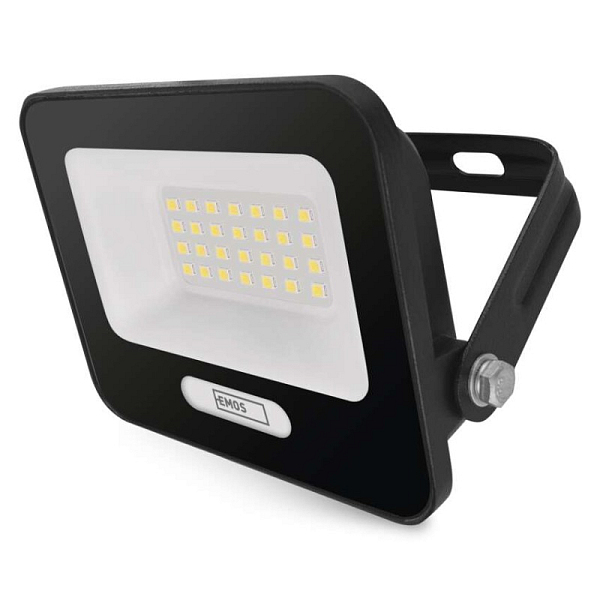 EMOS LED reflektor GLARO 20W, černý, IP65, 2000 lm, neutrální bílá