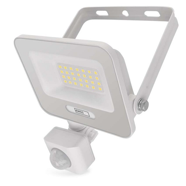 EMOS LED reflektor GLARO s pohybovým čidlem, 20 W, bílý, IP54, 2000 lm, neutrální bílá
