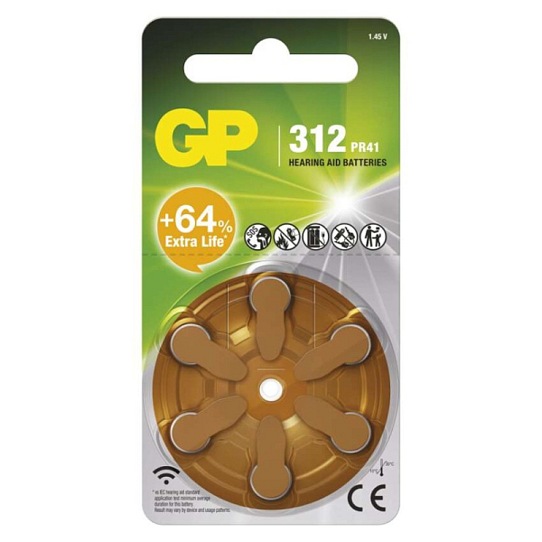 EMOS Baterie do naslouchadel GP ZA312 (PR41), 6 ks
