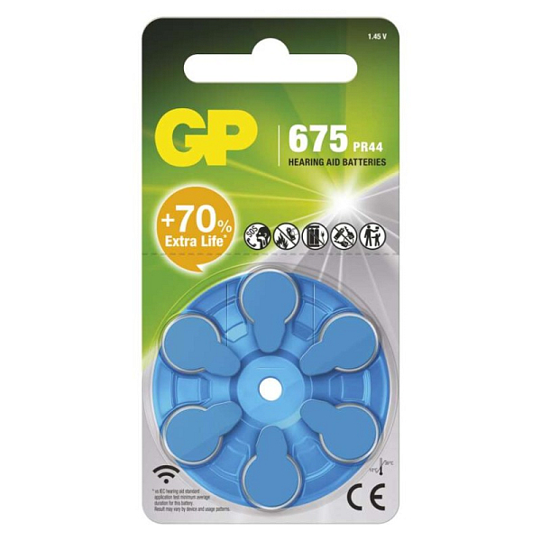 EMOS Baterie do naslouchadel GP ZA675 (PR44), 6 ks