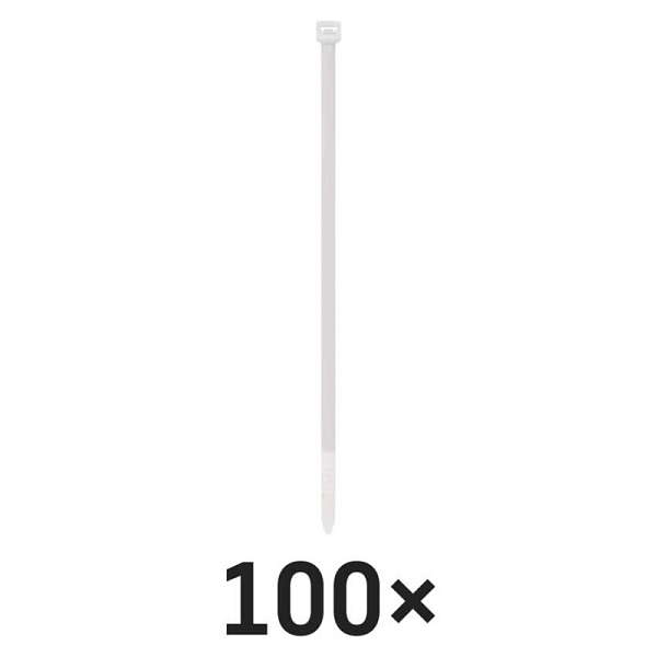 EMOS Stahovací páska 100×2,5 mm, bílá, 100 ks