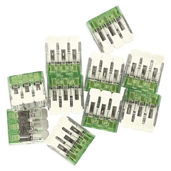 EMOS Páčková spojovací svorka 3× 0,2–4 mm2, 10 ks