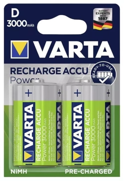 Baterie nabíjecí Varta Power D, HR20, 3000mAh, Ni-MH 2 ks