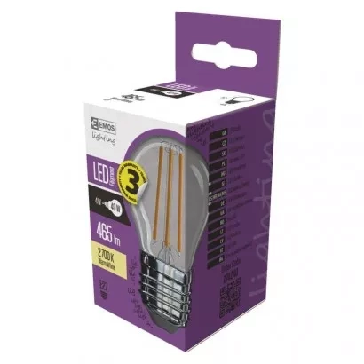 EMOS LED žárovka Filament Mini Globe 4W E27 teplá bílá
