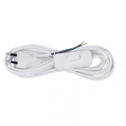 EMOS Flexo šňůra PVC 2× 0,75mm2 s vypínačem, 3m, bílá