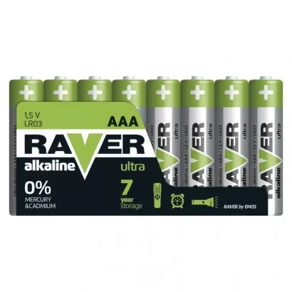 EMOS Alkalická baterie RAVER AAA (LR03), 8 ks