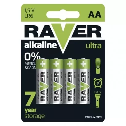 EMOS Alkalická baterie RAVER AA (LR6), 4 ks