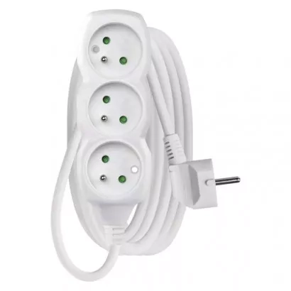 EMOS Prodlužovací kabel 3 m / 3 zásuvky / bílý / PVC / 1 mm2