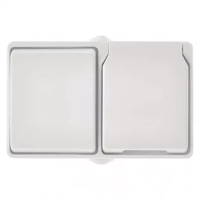 EMOS Kombinace zás+přep. č.6 nástěnný, IP44, French, bílá