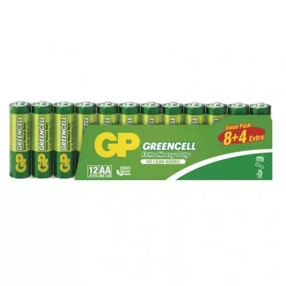 EMOS Zinková baterie GP Greencell AA (R6), 8+4 ks