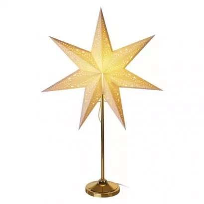EMOS Vánoční hvězda papírová se zlatým stojánkem, 45 cm, vnitřní