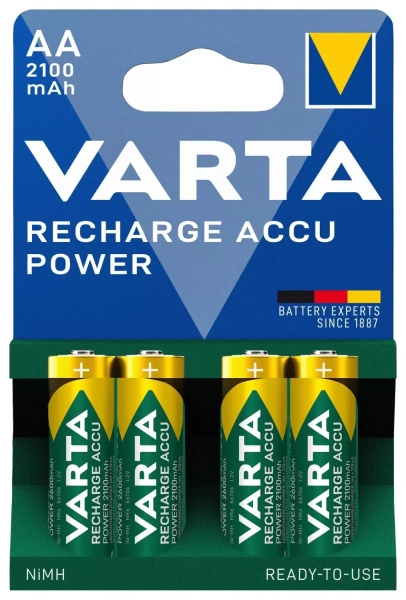 Baterie nabíjecí Varta Power AA, HR6, 2100mAh, Ni-MH 4 ks