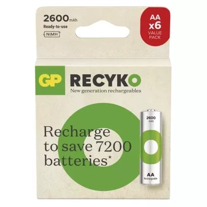 EMOS Nabíjecí baterie GP ReCyko 2600 AA (HR6), 6 ks