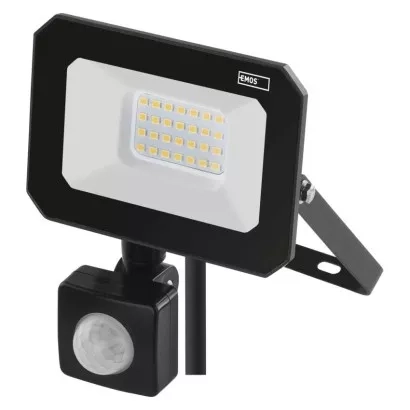 EMOS LED reflektor SIMPO s pohybovým čidlem, 20 W, černý, neutrální bílá