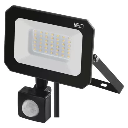 EMOS LED reflektor SIMPO s pohybovým čidlem, 30 W, černý, neutrální bílá