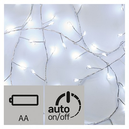 EMOS LED vánoční nano řetěz – ježek, 2,4m, studená bílá, časovač