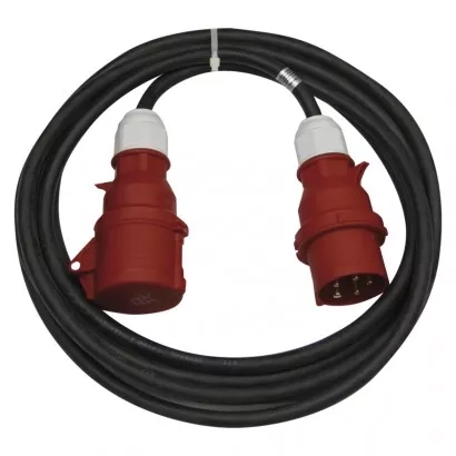 EMOS 3 fázový venkovní prodlužovací kabel 20 m / 1 zásuvka / černý / guma / 400 V / 2,5 mm2