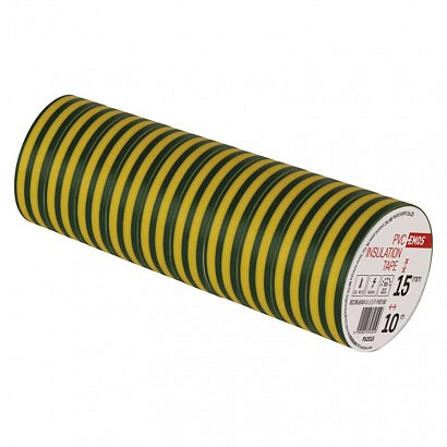 EMOS Izolační páska PVC 15mm / 10m zelenožlutá