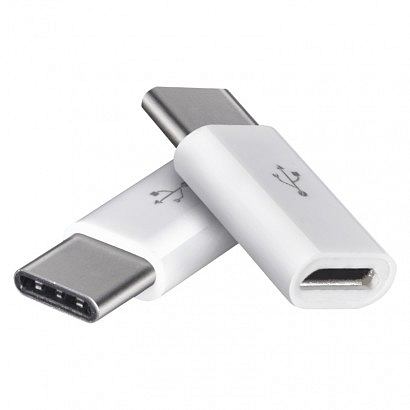 EMOS Adaptér micro USB-B 2.0 / USB-C 2.0, bílý, 2 ks
